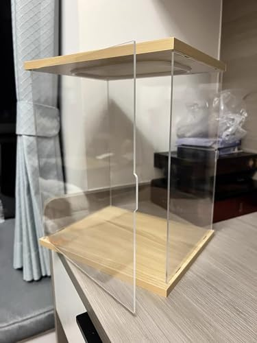 HDYZJQ Vitrine Acrylique Transparent Grande Boîte De Présentation Carrée en Acrylique avec Éclairage Et Porte, Boîtes en Acrylique Transparent(20x20x30cm/8x8x12)