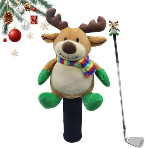 Kustimantu Housses De Driver,Housses de Golf Noël Santa Claus | Protecteur Mignon pour Débutants Hommes Femmes Pratique Quotidienne - Utilisation Quotidienne Tournoi Pratique Extérieur