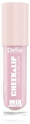 Delia Cosmetics – Mix & Match – Cheek & Lip 03 - Blush Liquido per Guance e Labbra – Blush in Crema – Tonalità Naturale – Finish Satinato – Formula Vegana – 4 ml