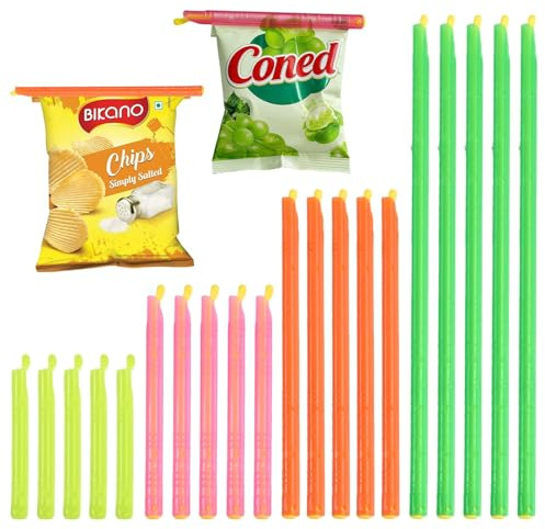 20 Pezzi Chiudi Sacchetti, 28,5/18,5/12,5/9 cm Clip di Sigillamento, Plastica Clip di Tenuta Riutilizzabile, Clips Chiudi Sacchetti per Cucina Casa Deposito da Campeggi