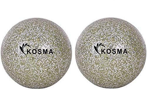 Kosma 2er-Set Glitzer-Hockeybälle | Outdoor Sports PVC Übungsbälle (Silber Glitzer)