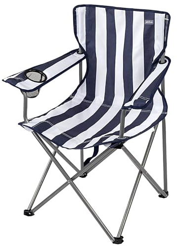 AKTIVE 62637 - Chaise de Camping Pliante, Chaises de Camping Pliantes en Acier, Dossier Respirant, Dimensions 45X47X82 cm, Poids Maximum 110 kg, Chaises de Camping