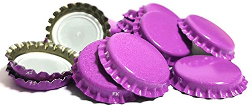DIAH DO IT AT HOME 100 Pack Purple Crown Caps 26mm - Decorative Beer Bottle Caps for DIY Homebrew, Fruit Cider & Radler - Airtight Sealing Crowns for Standard Glass Bottles (Set of 100)