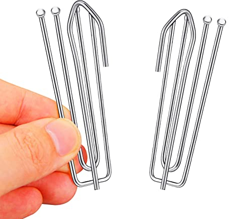 30 Stück Edelstahl-Gardinenhaken mit 4 Zinken,Gardinenhaken Vorhang Clips Haken,Gardinenhaken zum Einklemmen von Falten und Schwere Vorhänge