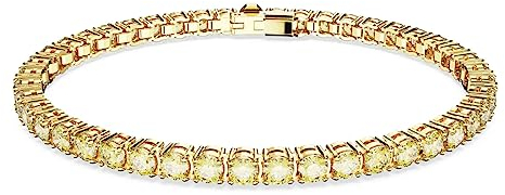 Matrix Gold-Tone Plated Yellow Round Cut Tennis Bracelet