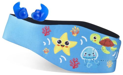Schwimm-Stirnband, Ohrband, Schwimmer-Gehörschutz, verstellbarer Neopren-Ohrenschutz und Haarschutz für Kinder, Kleinkinder und Erwachsene