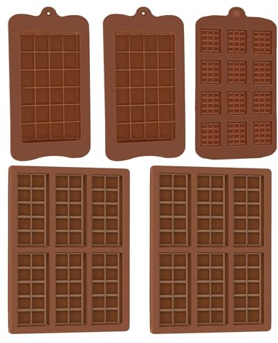 5 Stück Schokoladenform Silikon Set Silikonform Schokolades Chocolate Mold Schokoladen Form Schokolade Dubai Schokoladenform Tief für Schokolade Praline Süßigkeiten