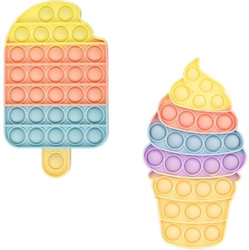 KOLZEMV 2 pcs Pop it, Fidget Toy, Push and Pop Bubble Fidget Toy, Juguete Antiestres Educativo para aliviar el estrés, Necesidades Especiales silenciosas Aula para niños