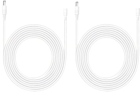 Clearhill 5 m 2-pack DC-förlängningskabel, 5,5 mm × 2,1 mm hona till hane strömledning för LED-band, säkerhetskamera, router, 5V–24V DC-adapter m.m.