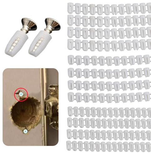 300 tacos de expansión de bisagra, insertos de bisagra de plástico blanco para varios tipos de muebles de panel, gabinete, escritorio, silla (tamaño: blanco)