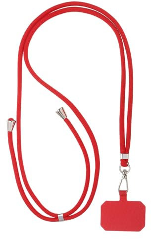 PATIKIL Smart Phone Lanyard, Universal Cell Phone Lanyard Adjustable Crossbody Strap Patch with Neck Strap Fits Most Smartphones, Red