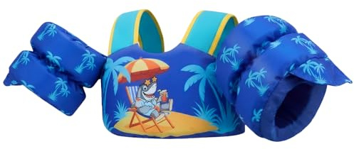 Gogokids Baby Schwimmweste mit Schwimmflügeln für 15-30 kg, EN 13138-1 Zertifizierte Schwimmhilfe für Kinder von 2-6 Jahren, Schwimmnudel für Kleinkinder mit Armflügeln für Pool, Strand & Schwimm