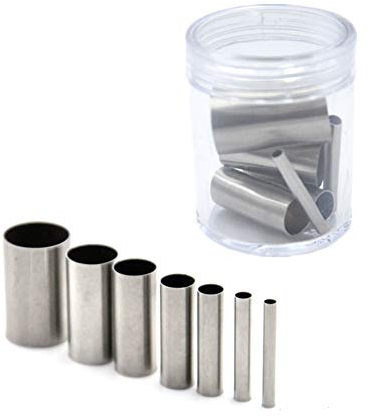 Lot de 7 emporte-pièces creux en acier inoxydable, forme de cercle rond, mini emporte-pièces pour biscuits, anneau de cuisson, outil de frappe pour bricolage, artisanat, rangement.