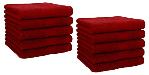 Betz 10er Premium Gästehandtücher-Set - Gesichtstücher-Set - Handtücher-Set - Händehandtücher - 30 x 50cm - rubinrot