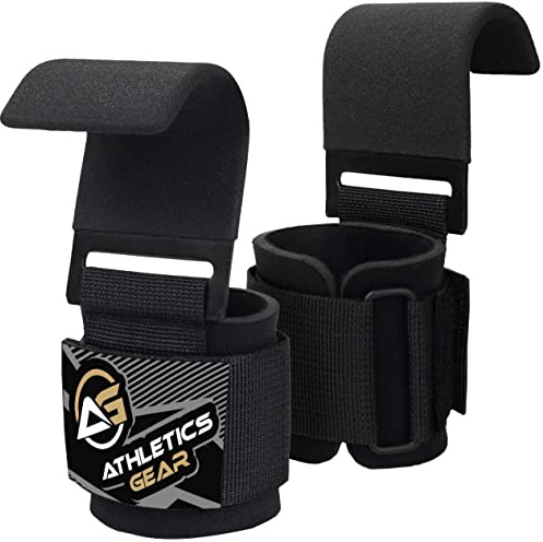 Heavy Duty PRO Weight Lifting Hooks Straps (Pair) - Weightlifting Gloves for Power Lifting Deadlifts Wrist Wrap Support Workout