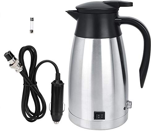 Bouilloire électrique de voyage, 12V/24V 1000ml voiture camion chauffage électrique Café Mugs Ther-mos bouilloire tasse d'eau chaude pour Café Thé Voyage Camping
