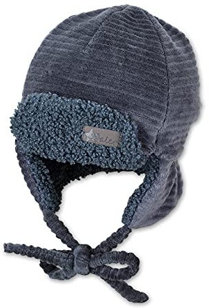 Sterntaler Baby-Jungen Fliegermütze Streifblau Mütze, Mittelblau, 49