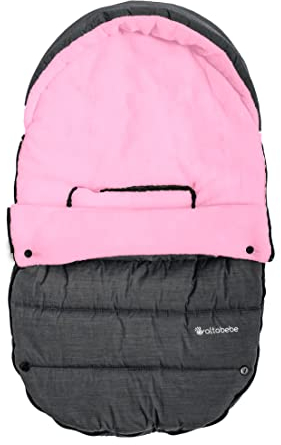 Altabebe AL2004P-78 Winterfußsack für Babyschale und Autositz, dunkelgrau/rosa