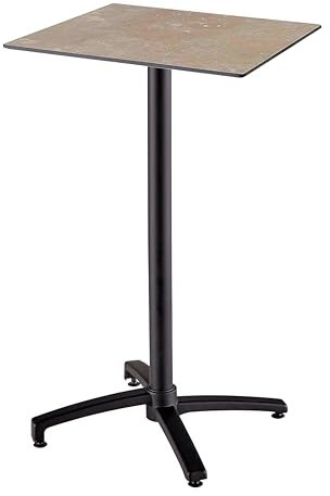 Oviala Gartentisch, quadratisch, 60 x 60 cm, neigbar, aus HPL, Marmor, Beige