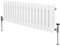 Traditional 3 Column Radiator 300mm x 832mm Modern Central Heating Heater Gloss White Carbon Steel Horizontal Wall Mounted Kitchen Living Room Bathroom Cleaning Brush Fixing Kit & Brackets