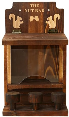 Distributeur de nourriture pour écureuils pour l'extérieur - Distributeur de nourriture pour écureuils - Avec 3 petits tabourets - Belle protection résistante aux intempéries pour la décoration de