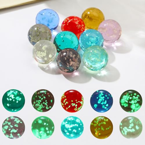 Editbar 50 pezzi, biglie di vetro da 16 mm, biglie di vetro, giochi di biglie luminosi, gioco di biglie di flipper, decorazione di mobili, biglie di vetro colorate per ragazzi e ragazze