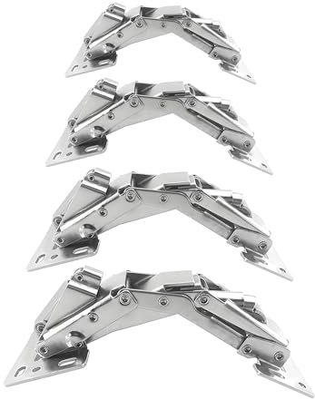 GEFONG 150 Degrés Rentrant Charnières de Rabat Armoire avec Amortisseur Hydraulique pour Caravane Autocaravane Portes D'armoires Suspendues Porte Meuble de Charnière Pliante 4 Pièces