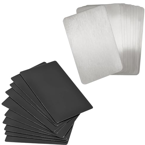 Tarjetas de Visita Personalizadas – Placa Grabada de Metal de Primera Clase – Pack de Tarjetas de Negocios en Blanco para Grabado DIY