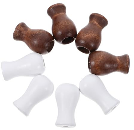 HOMSFOU 8St Anhänger mit Kordelzug Zugknopf Seil herunterziehen Teile für Jalousien Jalousienschnur fällt herunter Holz Vorhang Fensterrollo Zubehör blinde Schnurenden Enden ziehen Weiß