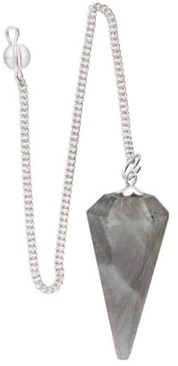 LAMARE - Pendules Facettés - Pour la Radiesthésie, le Reiki, la Divination, la Méditation et les Pratiques Spirituelles - Outil Énergétique - Design Facetté Élégant - 1 Unité (Labradorite)