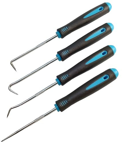 Jeu de Pics et de Crochets, 4 pièces, pour retirer et (re) fixer les joints toriques lors de l'entretien de l'huile sur les véhicules