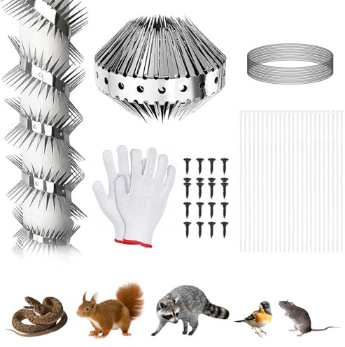 WANDGU 3M - Protezione per martore in acciaio inox, protezione per martore, protezione per martore, in acciaio inox, per balcone, tetto, finestra, protezione per uccelli