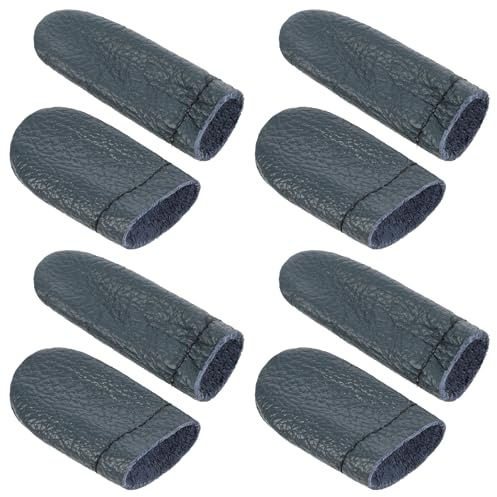 Lot de 4 paires de protège-doigts en cuir pour couture, feutrage à l'aiguille, protection des doigts pour travaux manuels (couleur aléatoire)