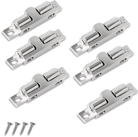 Xgvzs 6PCS Cupboard Double Roller Latch Tension Catch Furniture Latch for Wardrobes Easy to Install Suitable for Furniture Door Lock