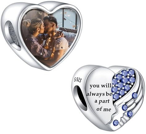 NINGAN Personalizado Foto Encantos 925 Plata De Ley Encanto Ajuste Pulseras Collares Siempre Será Una Parte De Mí Violeta Amor Perlas JoyeríA Regalo De CumpleañOs Para Amigos Familia