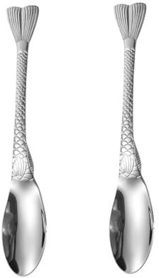 Ensemble de couverts en forme de poisson 2 pcs, ensemble de couverts en acier inoxydable, poli miroir, passe au lave-vaisselle (poisson)