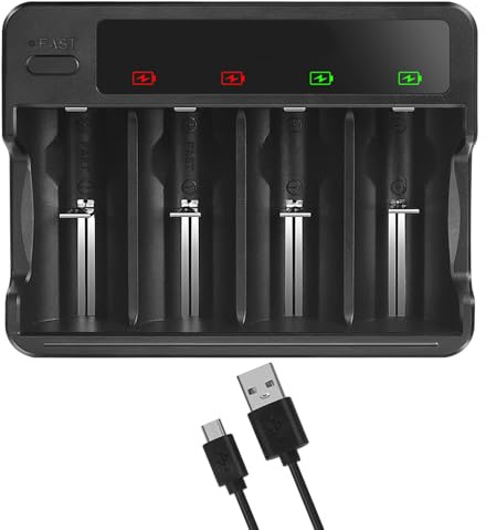 4 slot USB ricarica rapida AA 3A batteria ricarica per batterie ricaricabili con slot indipendente caricabatteria da auto compatibile