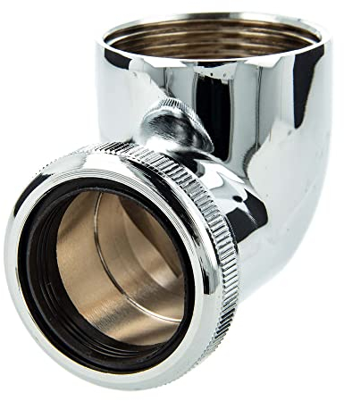 tecuro - Ablaufwinkel 90° für Waschtisch, Anschluss 1 1/4 Zoll x Ø 32 mm Überwurfmutter - Messing verchromt