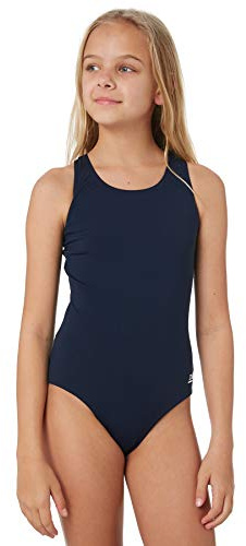 Zoggs Girl's Cottesloe Sportsback One Piece Swimsuit, Navy, UK 30/ 10Years