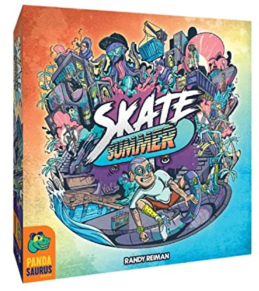 Pandasaurus Games Pandasaurus - Skate Summer - Brettspiel - Strategiespiel zum Thema Skateboard - Lustiges Familienspiel für Erwachsene und Jugendliche - Ab 14 Jahren - Für 2 bis 5 Spieler - Englisch