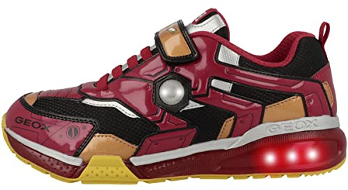 Geox J BAYONYC BOY, Scarpe da Ginnastica Bambini e ragazzi, Nero Rosso, 34 EU