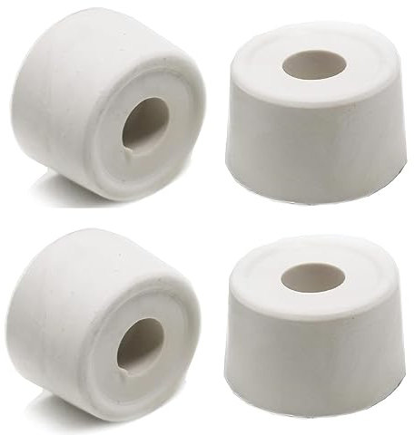 fiXte Large Wall Floor Mounted Rubber Door Stopper Bump Stop 33mm White (Pack of 4)