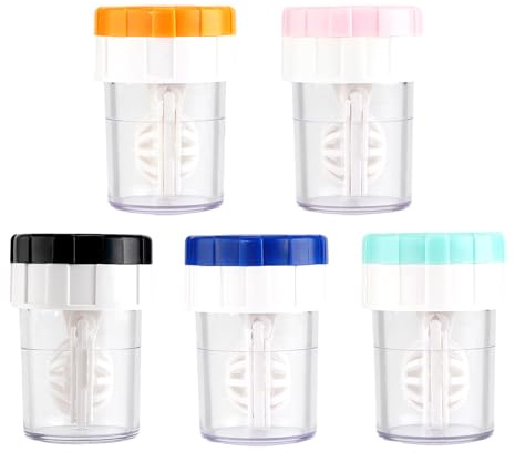 Máquina De Limpieza De Lentes De Contacto De 5 Piezas, Limpiador De Lentes De Contacto, Contenedor De Limpieza De Lentes De Contacto Giratorio Manual, Máquina De Limpieza Portátil (5 Colores)