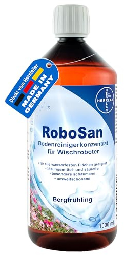 HERRLAN® RoboSan Bodenreiniger 1000 ml – Reinigungskonzentrat für Wischroboter - Duft: Bergfrühling - Für alle Saug- & Wischroboter - Made in Germany