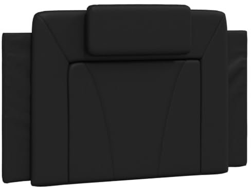 vidaXL Kopfteil Kissen, Kopfteilkissen mit Reißverschluss, Rückenkissen mit Rückenunterstützung, Kopfkissen Lesekissen, Schwarz 90cm Kunstleder