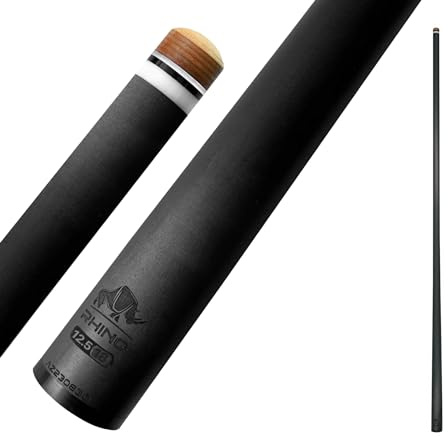 Rhino - Taco de Billar de Carbono de 76.2 cm / 5/16-18, Punta de Cristal F1, 12,5 mm. Tecnología de Baja desviación, Ultra Suave, cónico Profesional, fácil de controlar
