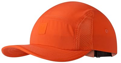 Buff®| Gorra 5 Panel Go Hombre Mujer Adulto Flexible, UPF50, Ajustable, Sostenible, Ligera, Correr, Materiales reciclados, Comoda, L/XL, Rojo