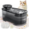 QEXREED Fuente para Gatos 2.5 L, Bebedero Gatos Automatico 2.5 W Silenciosa con Filtro de Carbón Activado, Fuente Gatos Tanque de Agua Negro Translúcido para Varias Mascotas