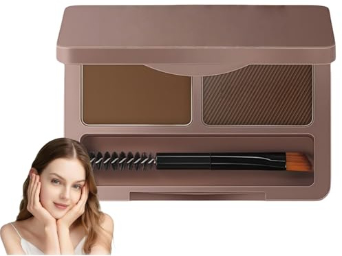 Eyebrow Powder Kit,Eyebrow Powder Palette Set with Brush and Mirror,Brow Dye Kit,Waterproof and Long-Lasting,Convenient to Carry,Modify Eyebrows(Warm Tea）