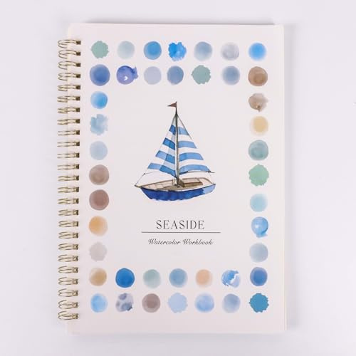Cahier d'exercices aquarelle pour débutant - Livre de peinture avec instructions étape par étape, idéal pour l'apprentissage autonome, pour artistes et amateurs (bateau)